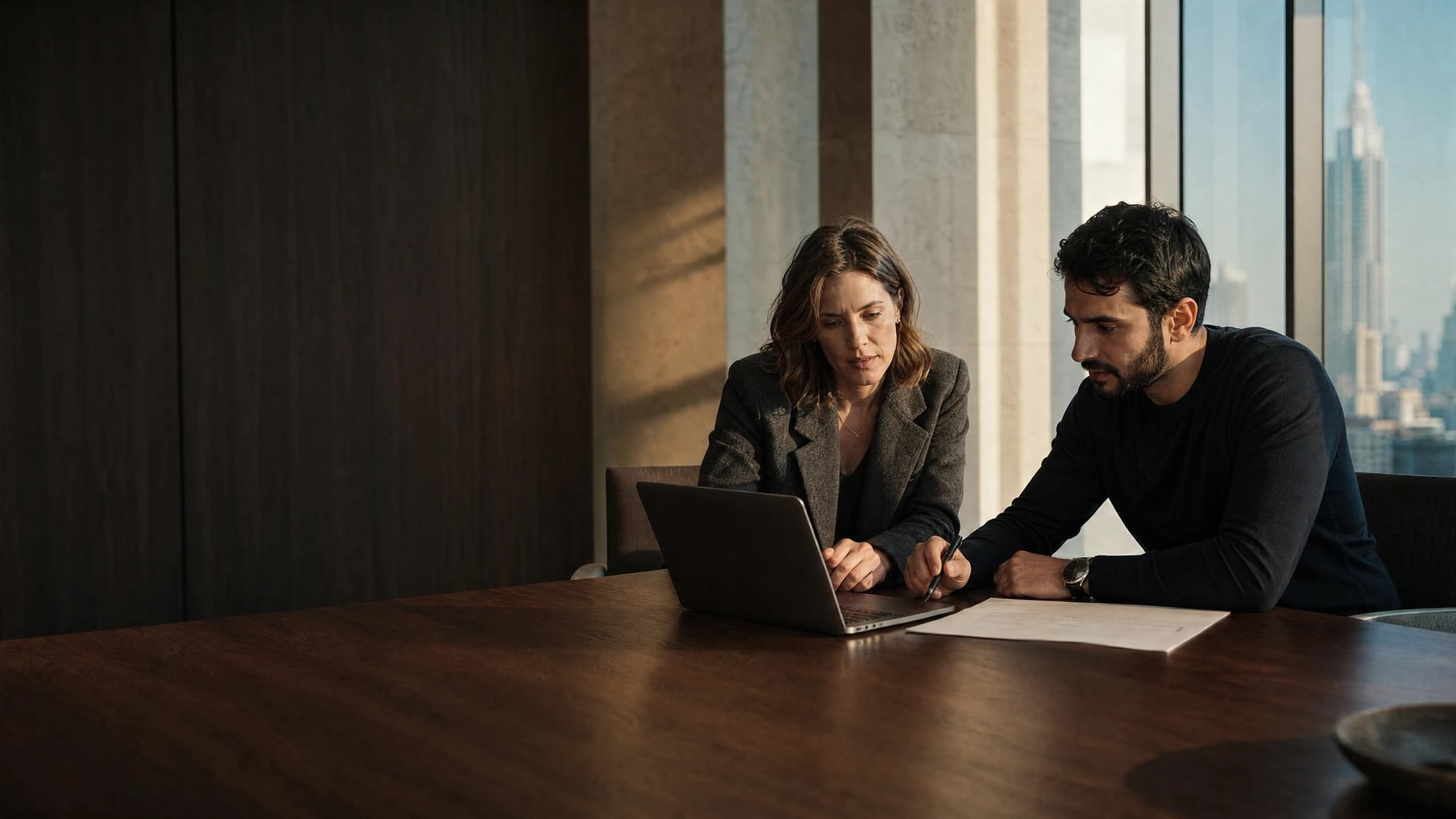 A Hexagon engineer working alongside an operations lead at her company