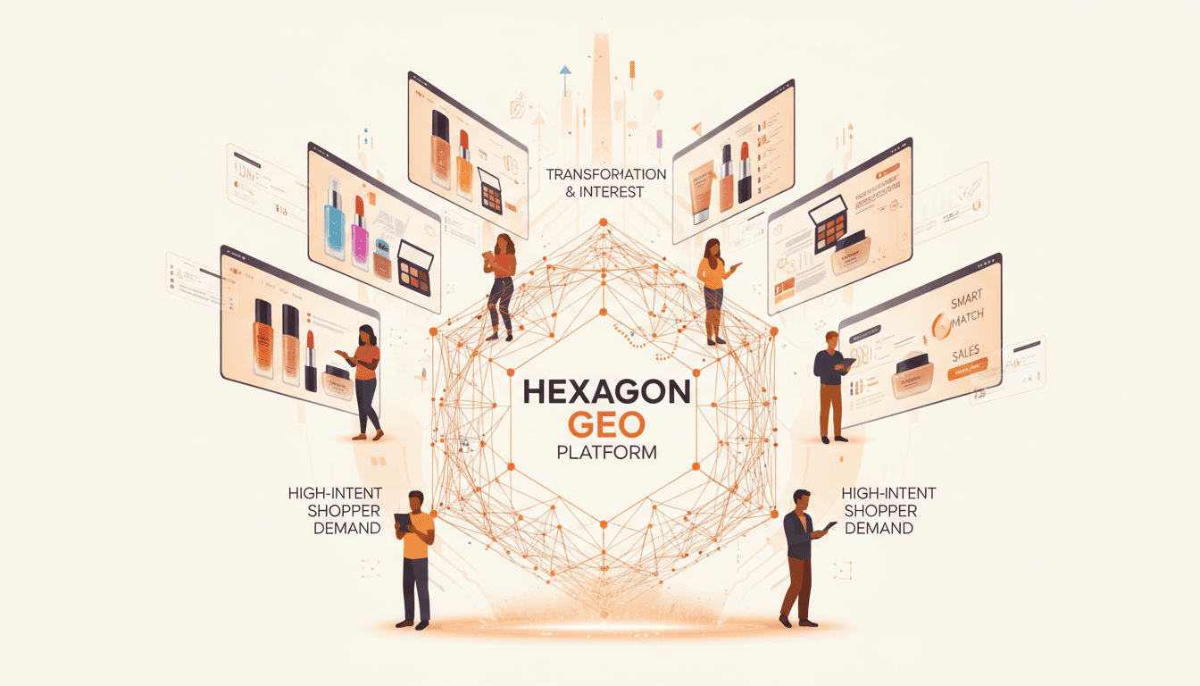 Hero image for Capturing High-Intent AI Shopper Demand in Beauty E-Commerce with Hexagon’s GEO Platform - beauty AI shopper demand and Hexagon GEO beauty brands