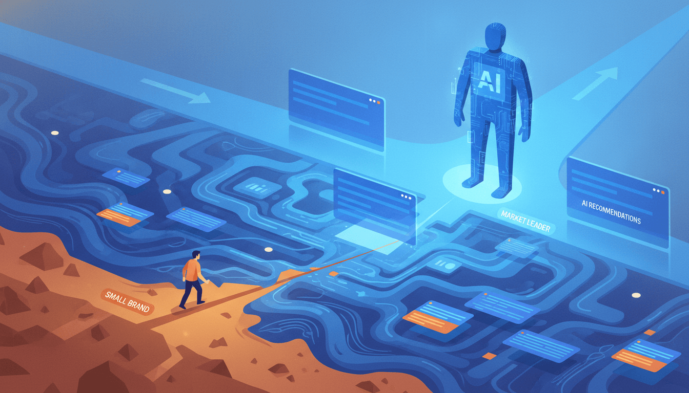Hero image for How Emerging E-Commerce Brands Can Break Through AI Search Noise: The David vs Goliath Problem in Generative Commerce - emerging brands AI search and brand visibility gap